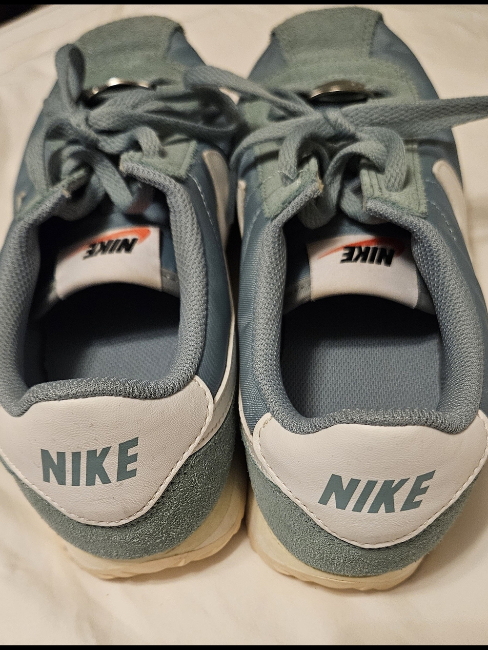 Kid's Nike Retro Runner Sneakers in Dusty Teal and White